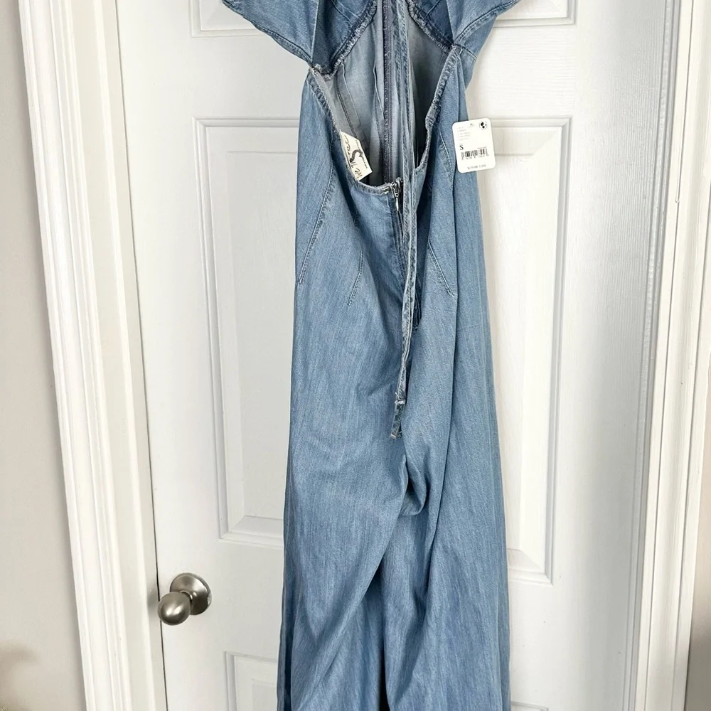 Free People Denim Jumpsuit-S- NWT - Picture 6 of 13